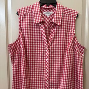 Foxcroft Women's Sleeveless Red Gingham size 20W shirt
